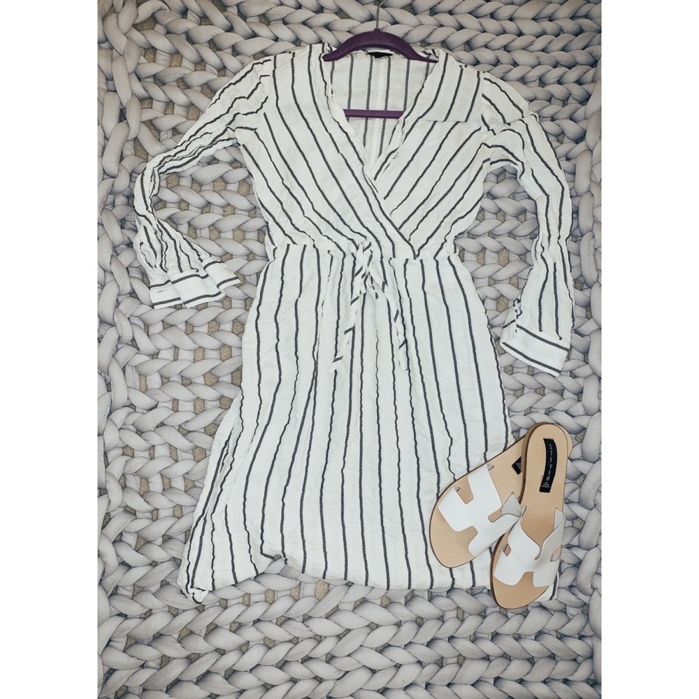 Stripped drawstring dress